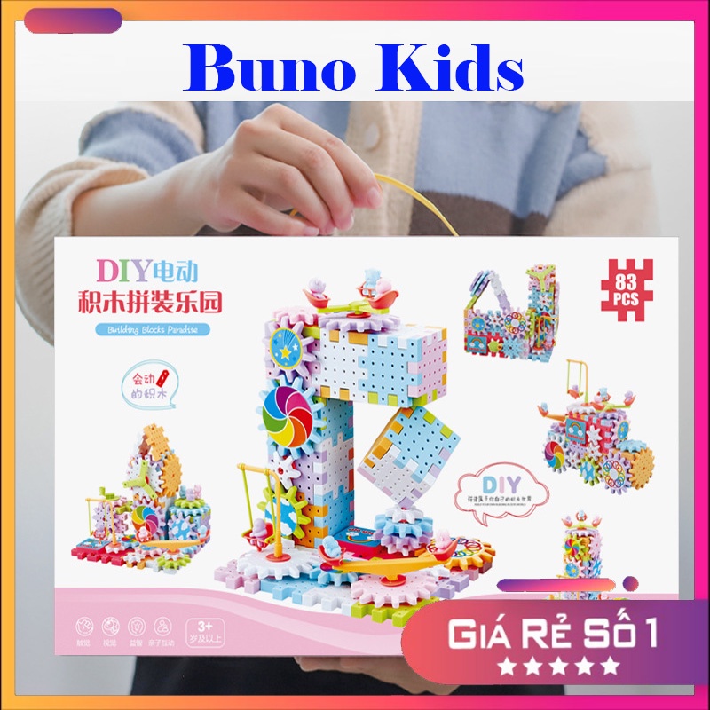 Đồ chơi lắp ráp lego mô hình xoay bánh răng 83 chi tiết và Bộ xếp hình bánh răng xoay 135 chi tiết - Đồ chơi thông minh