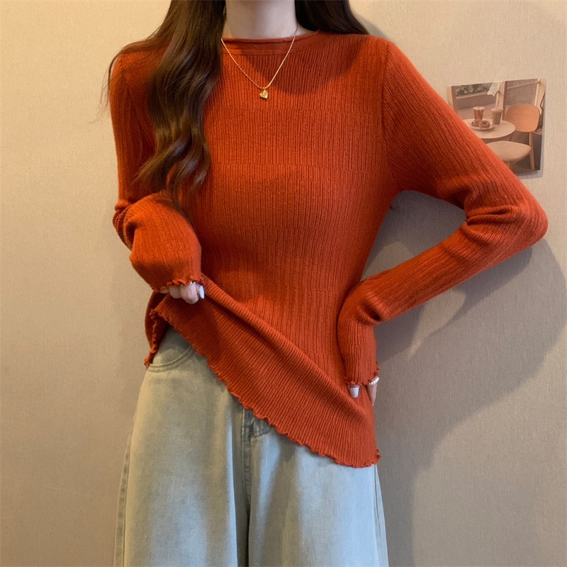 Áo Khoác Dệt Kim Tay Dài Cổ Tròn Viền Hạt Gỗ Kiểu Hàn Quốc