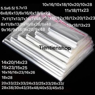 100 chiếc túi bóng kính opp dán miệng chọn size