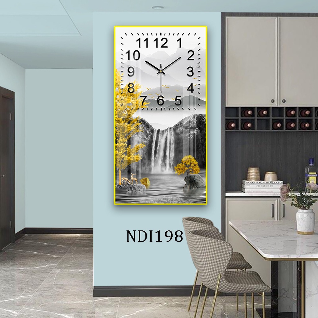 Tranh Đồng Hồ Tráng Gương 5D Hươu Tài Lộc - Simple House , Treo Tường, Trang Trí Nhà Cửa, Decor Phòng Làm Việc