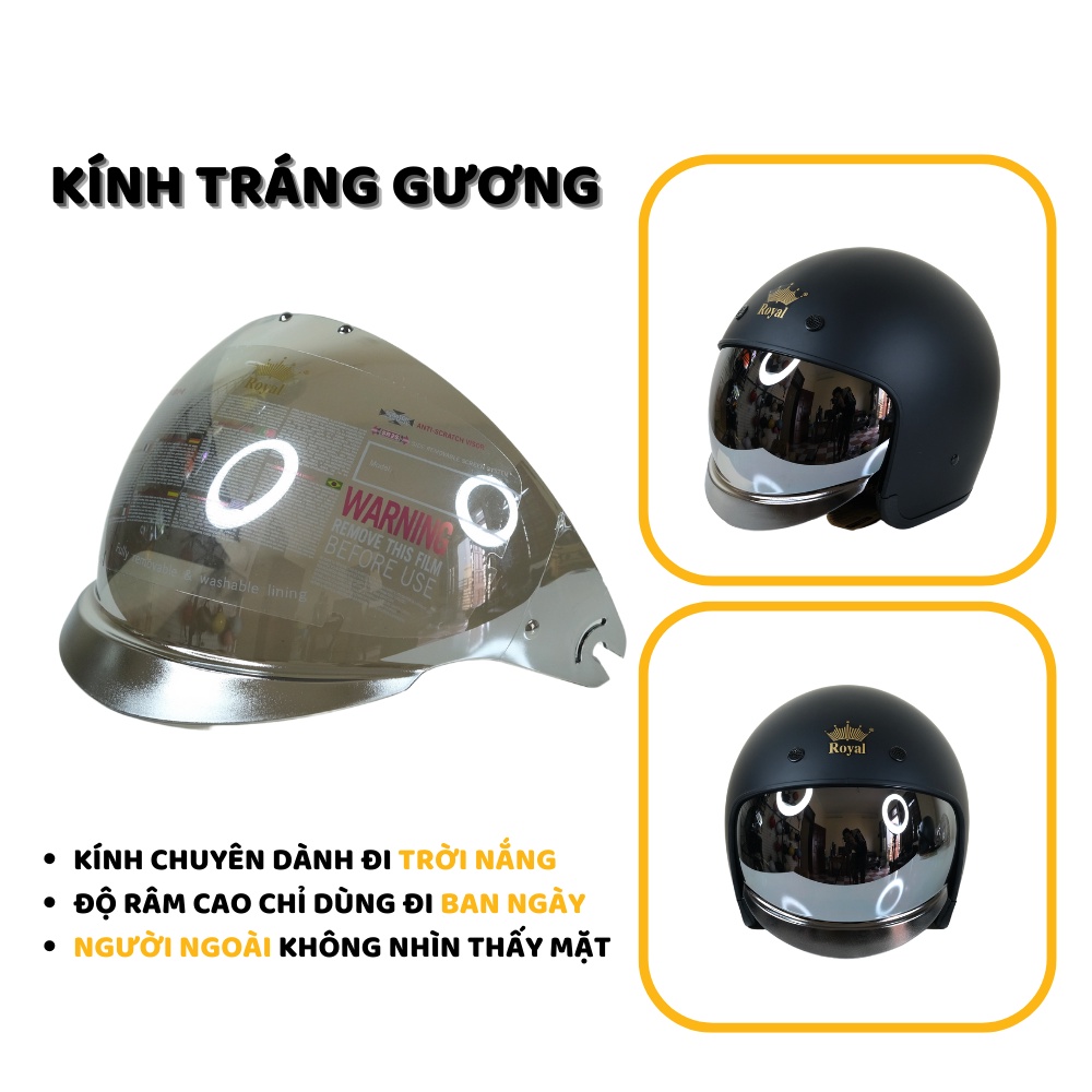 Kính rời thay thế cho mũ bảo hiểm Royal M139 - Kính âm