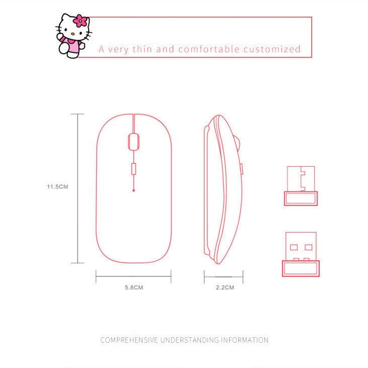 Chuột không dây 2.4GHz Siêu Mỏng Phiên Bản Doraemon Chuột Máy Tính