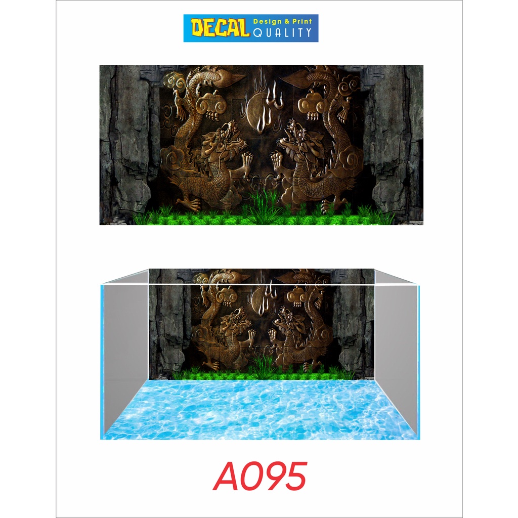 Tranh Dán Decal Hồ Cá Hình Rồng Nhiều Kích Thước Decalquality.store