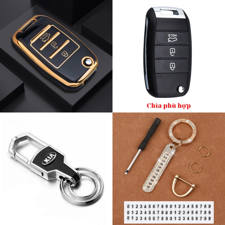 Bao Da, Vỏ Bảo Vệ, Ốp Chìa Khóa,Bọc Chìa Khóa Kia Morning, Cerato, K3, Rondo, Rio, Soluto, Seltos, Sorento, Sportage 005