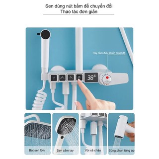Bộ Vòi Sen Cây Tắm Đứng Nóng Lạnh Tăng Áp Aviba Nhập Khẩu Sang Trọng Cho Phòng Tắm - Bảo Hành 2 Năm