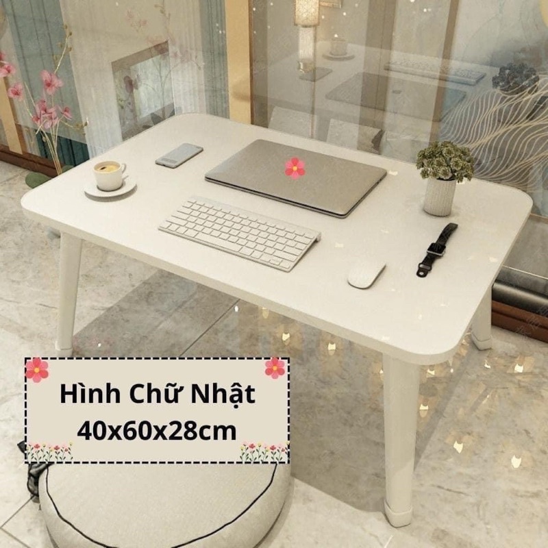 Bàn học gấp gọn ngồi bệt mặt bàn gỗ chân nhựa - Hàng loại đẹp