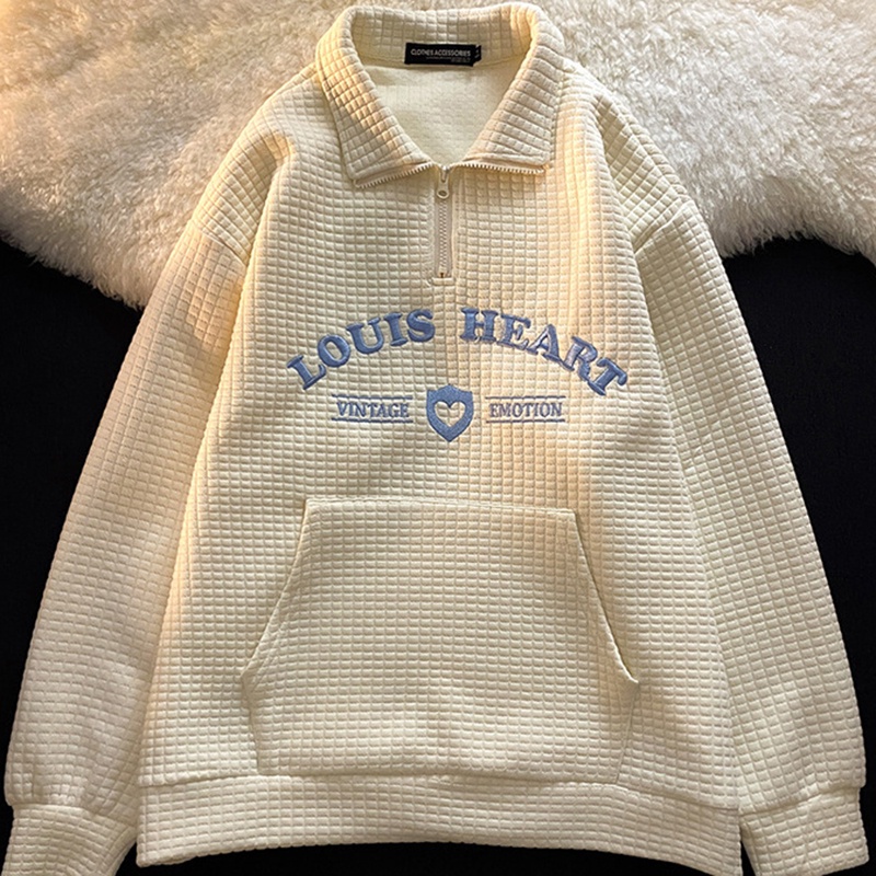 IELGY IELGY Áo sweater Cổ polo In Hình Bánh waffle Dễ Thương Cho Nữ