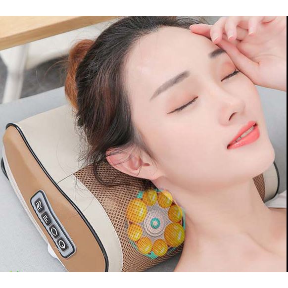 Máy Massa Cổ Vai Gáy; Gối Massage Rung Xoay Hồng Ngoại 16 Bi BEAME SA-G38