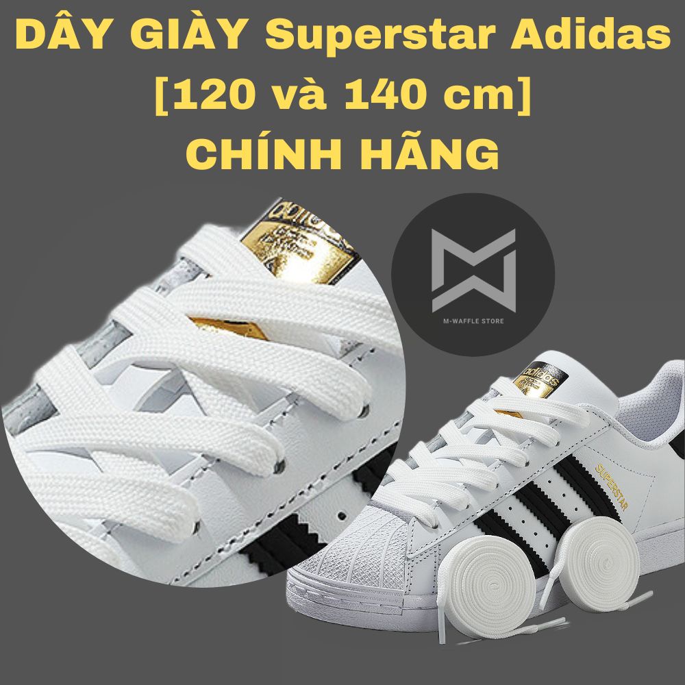 (𝗖𝗵𝗶́𝗻𝗵 𝗵𝗮̃𝗻𝗴) Dây giày Adidas Superstar - Màu Trắng - Bản OG