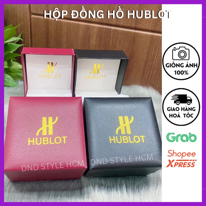 Hộp đồng hồ hublot, hộp đồng hồ hublot rolex cao cấp nắp gập in logo sang trọng làm quà tặng