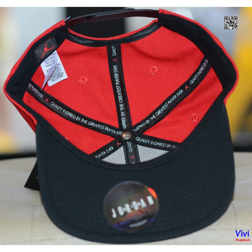 Nón Jordan Pro Jumpman Snapback 2 màu đỏ đen ,Mũ Jordan snapback 2Tone thời trang thể thao
