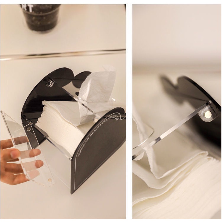 [Hàng Sẵn] Hộp Đựng Khăn Giấy Acrylic Hình Trái Tim Cao Cấp Hiện Đại Đơn Giản Trang Trí Nhà Phong Cách Bắc Âu【Tennessee052】