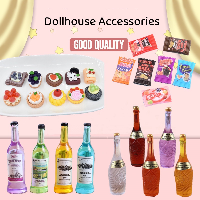 Set 10 Chai Rượu Mini Trang Trí Nhà Búp Bê