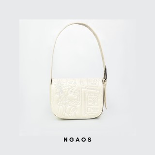 Túi đeo vai ngaos cosmic flapbag white - medium size