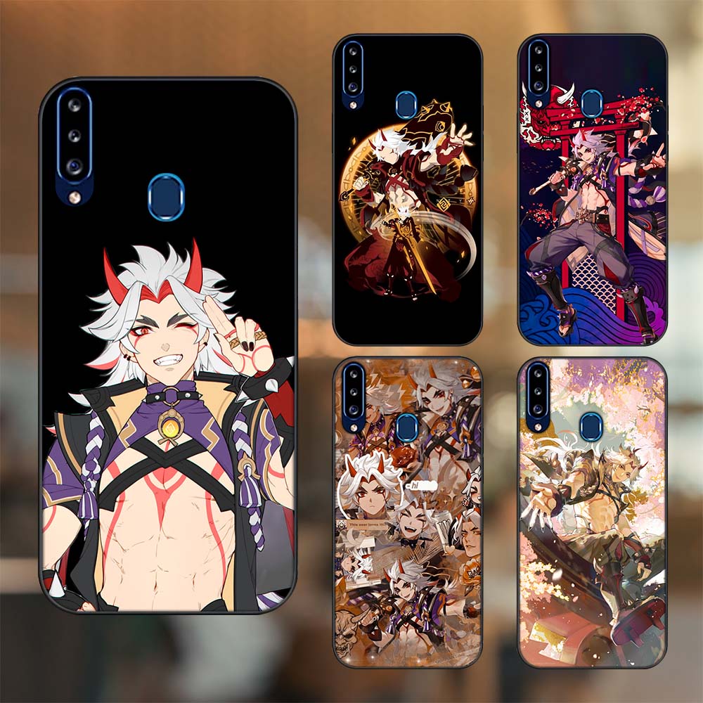 Ốp lưng Samsung A20S viền đen in hình Arataki Itto Genshin Impact