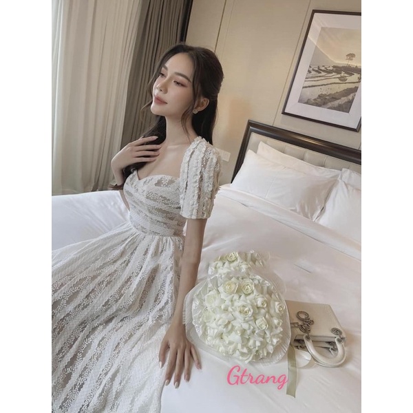 Đầm ren thời trang nữ dáng tiểu thư phong cách sang chảnh