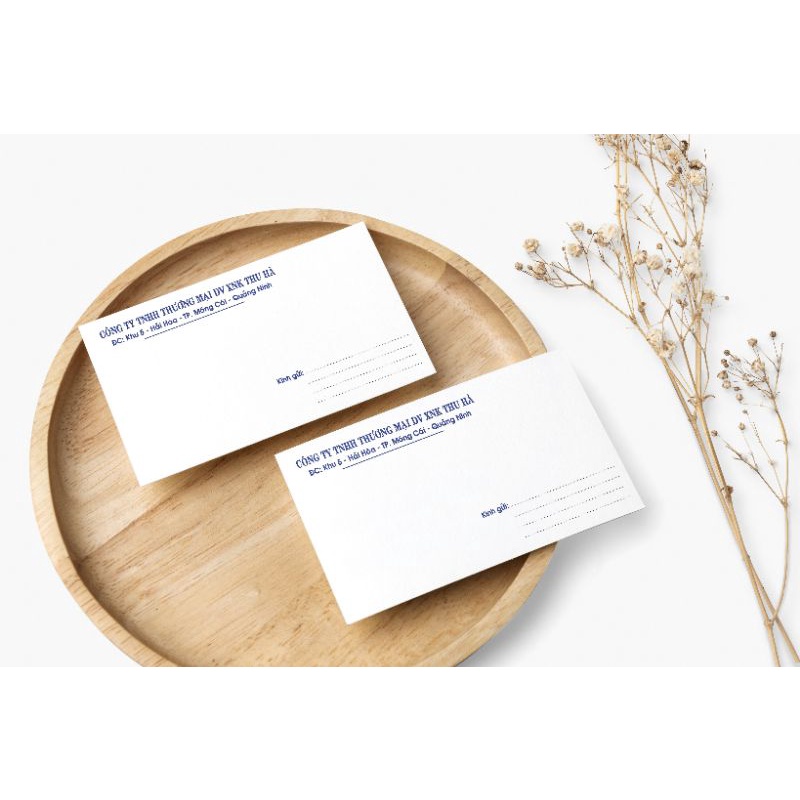 Combo 100 phong bì in tên công ty, phong bì theo yêu cầu, logo, thương hiệu của công ty - kích thước 12x22cm