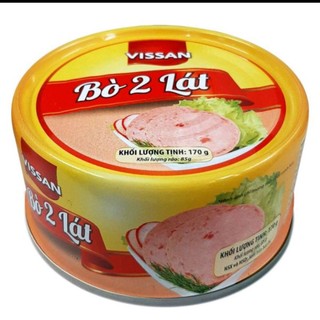 Bò 2 lát lon in Vissan hộp 170g Date 2027 - 445