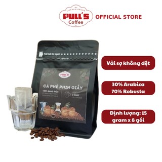 Cà phê phin giấy túi lọc tiện lợi drip bags, đậm chất cà phê việt, túi 8 phin từ pulls coffee