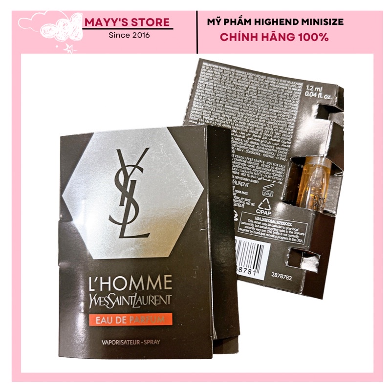Vial nước hoa nam YSL L'Homme