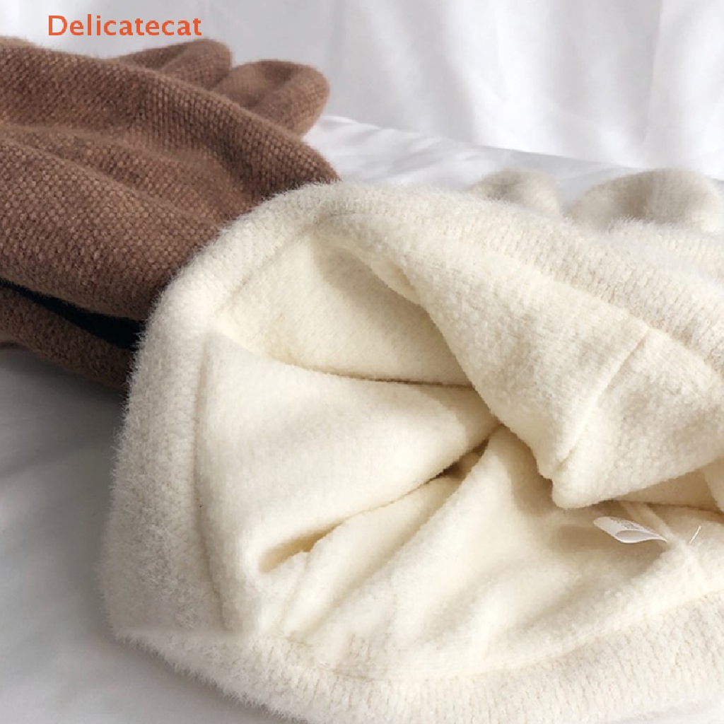 Mũ Len Dệt Kim Đính Tai Thỏ Thời Trang Thu Đông Cho Nữ