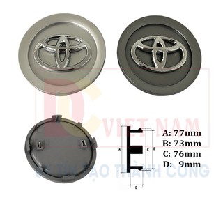 Logo chụp mâm, ốp lazang bánh xe ô tô Toyota Camry, đời từ 2000-2003, chất liệu nhựa ABS