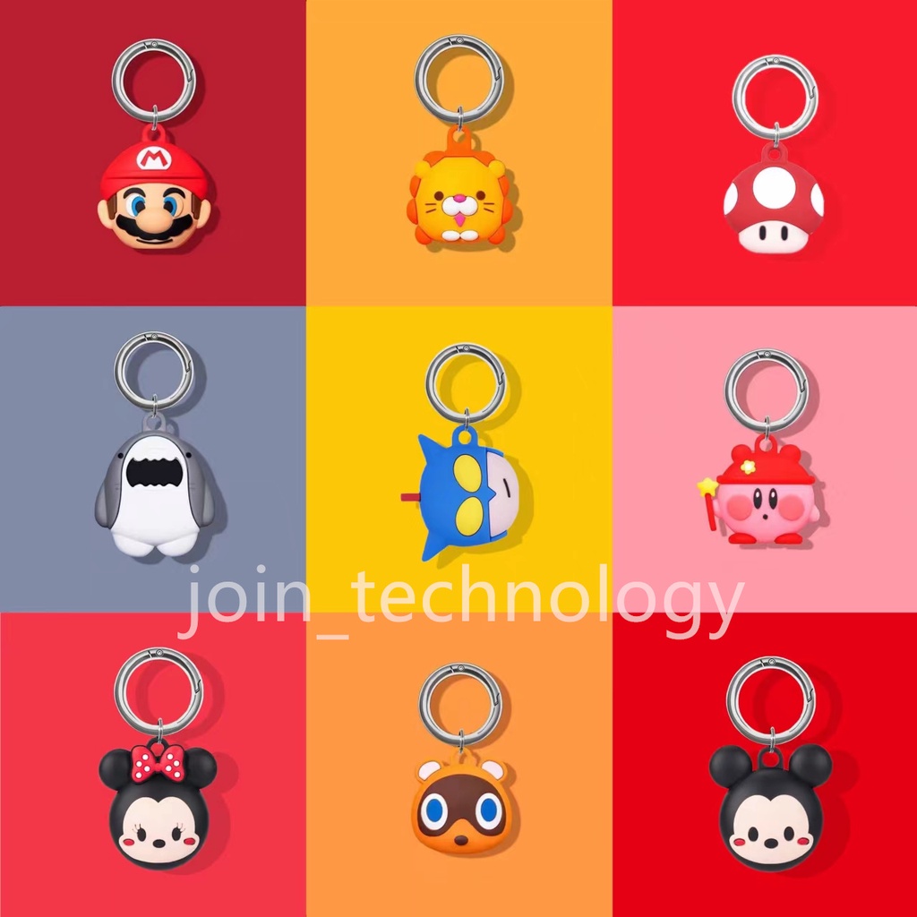 Ốp lưng PVC airtag chống thất lạc hình hoạt hình dễ thương cho iPhone