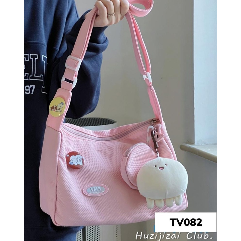 Túi vải nữ đeo chéo thời trang hàn quốc, túi tote mini dễ thương TV082
