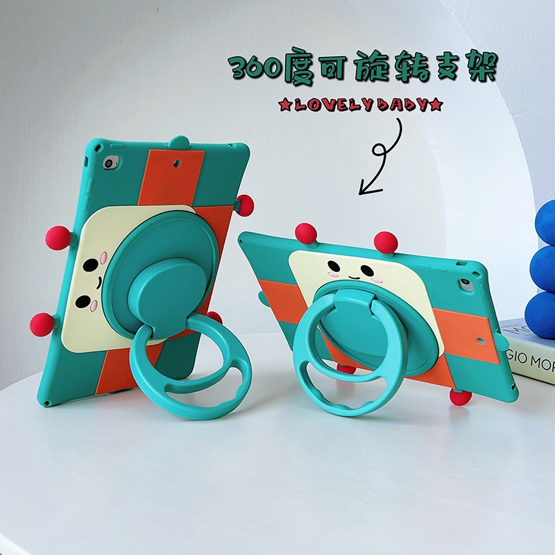 Bao Da Máy Tính Bảng Chống Sốc Có Giá Đỡ Xoay 360 Độ Hình Ếch Hoạt Hình Cho ipad mini air pro 1 2 3 4 5 6 7 8 9 10 9.7 10.2 10.5 10.9 11 2017 2018 2019 2020 2021 2022