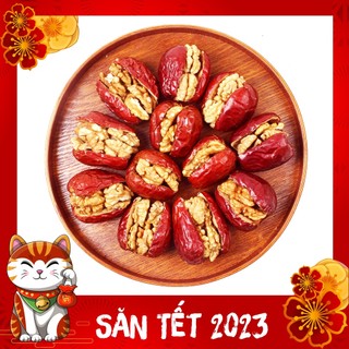500gr táo kẹp óc chó handmade gồm quả táo đỏ lớn tách hạt, nhân óc chó, nho khô
