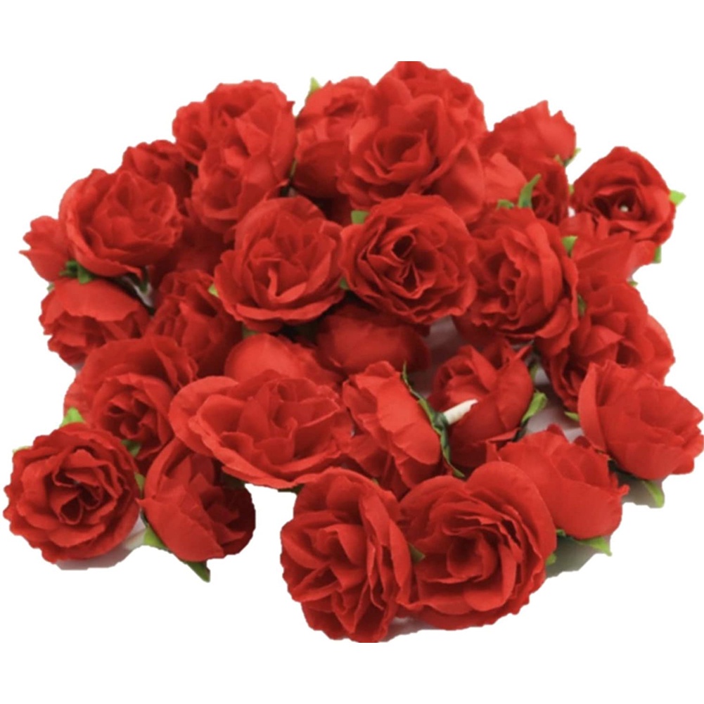 Bó 50 Bông Hoa Hồng Giả Bằng Lụa Dùng Trang Trí Tiệc Cưới / Valentine