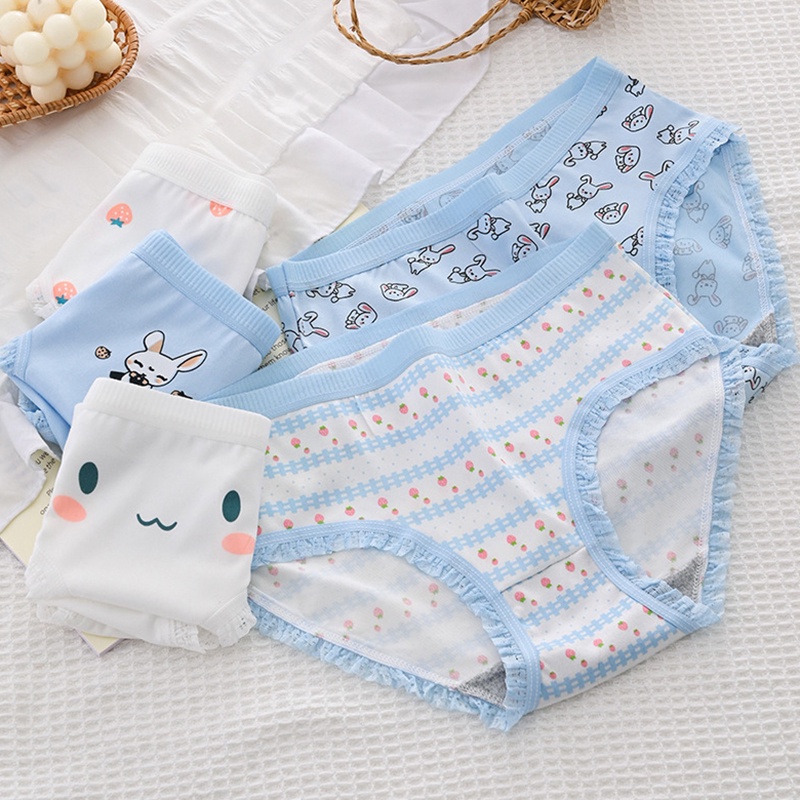 Quần Lót Tam Giác Chất Liệu Cotton In Họa Tiết Dễ Thương Cho Nữ JP5