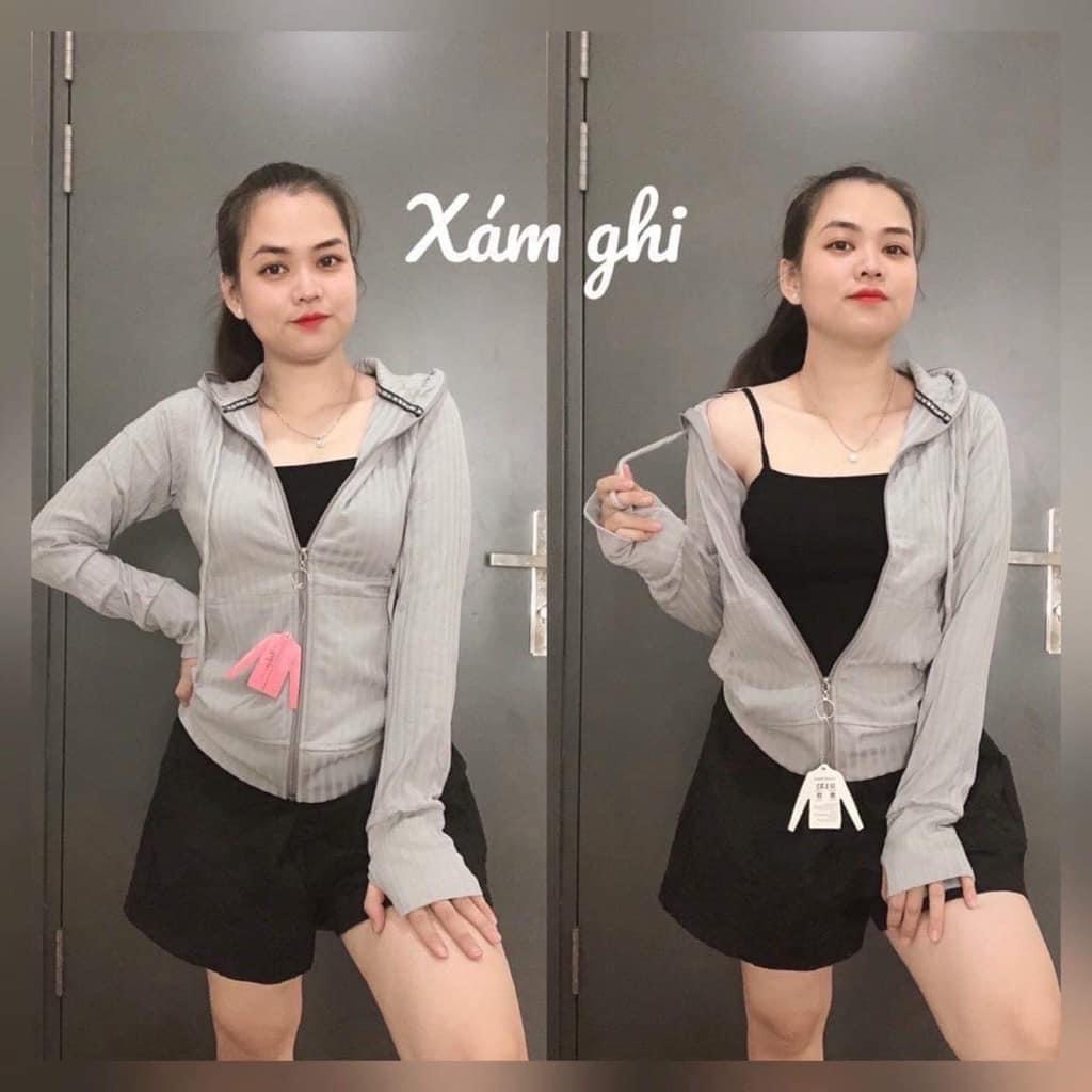 Áo khoác phối nón chất thun gân đũa thời trang_AKNB_006