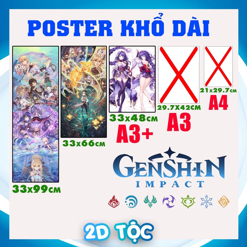 Tranh Poster Khổ Dài Game Genshin Impact (1) Chất Liệu Giấy Cao Cấp - 2D Tộc Shop