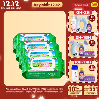 Combo 4 Gói Khăn Giấy Ướt Carrie Junior Funtime Smoothie Berries 80 tờ/ gói
