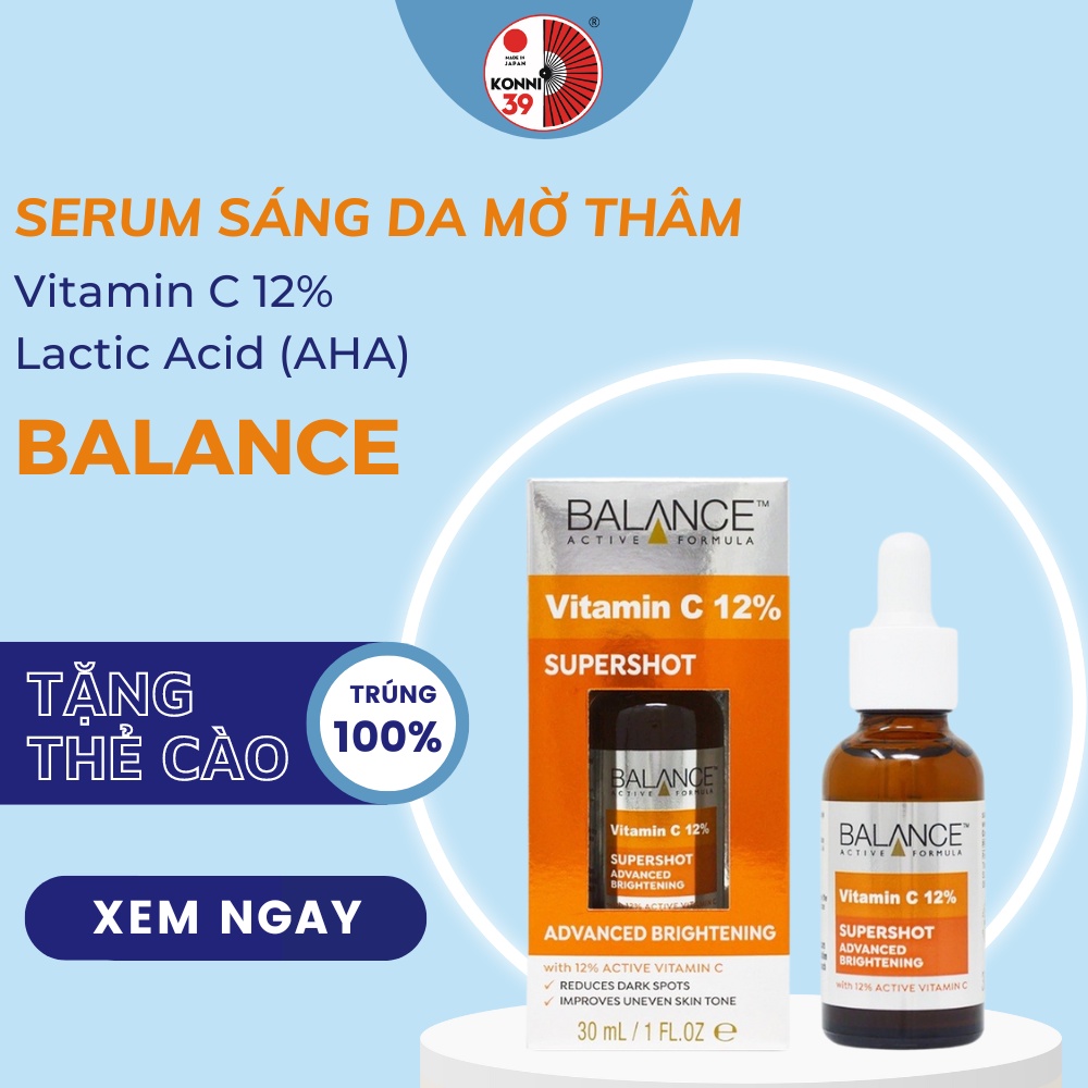 Serum tinh chất sáng da - mờ thâm Balance Active Formula 12% Vitamin C Supershot 30ml - Konni39