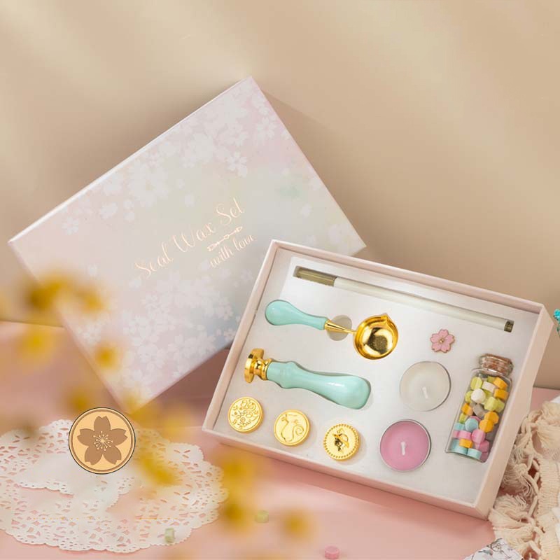 Sét Seal Wax con dấu và sáp niêm phong bì thư Vintage