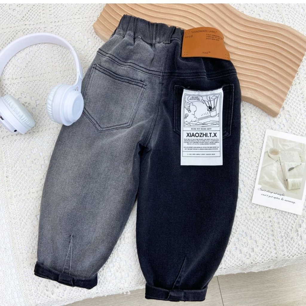 Quần Jean Lót Lông Cừu Thời Trang Mùa Đông Mới 2022 Dành Cho Bé Trai