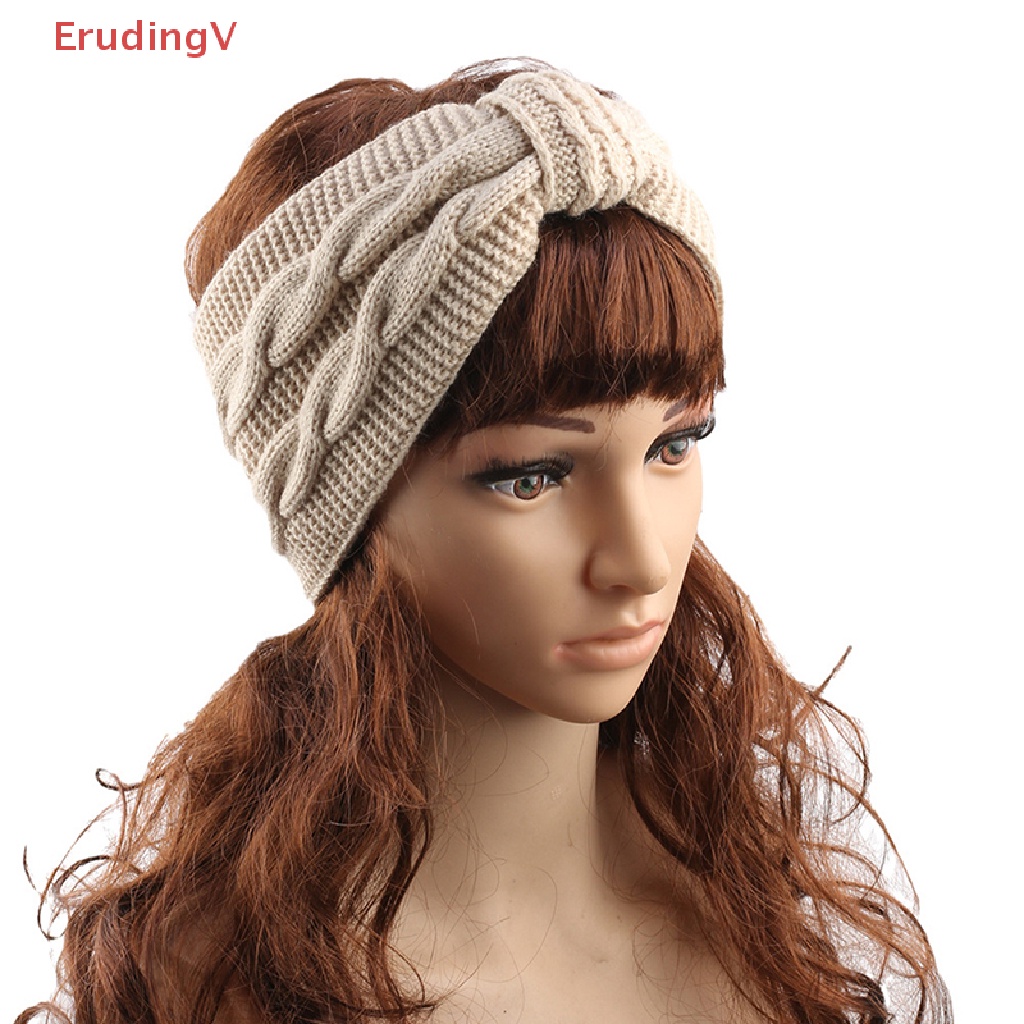 1 Băng Đô Dệt Kim Co Giãn Màu Trơn Đính Nơ Giữ Ấm Mùa Đông