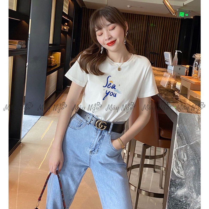 Áo thun thái in chữ xinh xắn thun mềm mịn vải mát