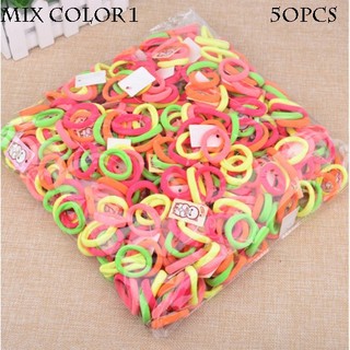 Set 50 Dây Thun Cột Tóc Nhiều Màu