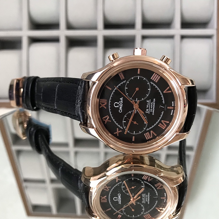 Đồng hồ Nam OMG 6kim khóa nhớ, Dây da cao cấp, Mặt Sapphire chống xước, chống nước thẻ bảo hành 12 tháng