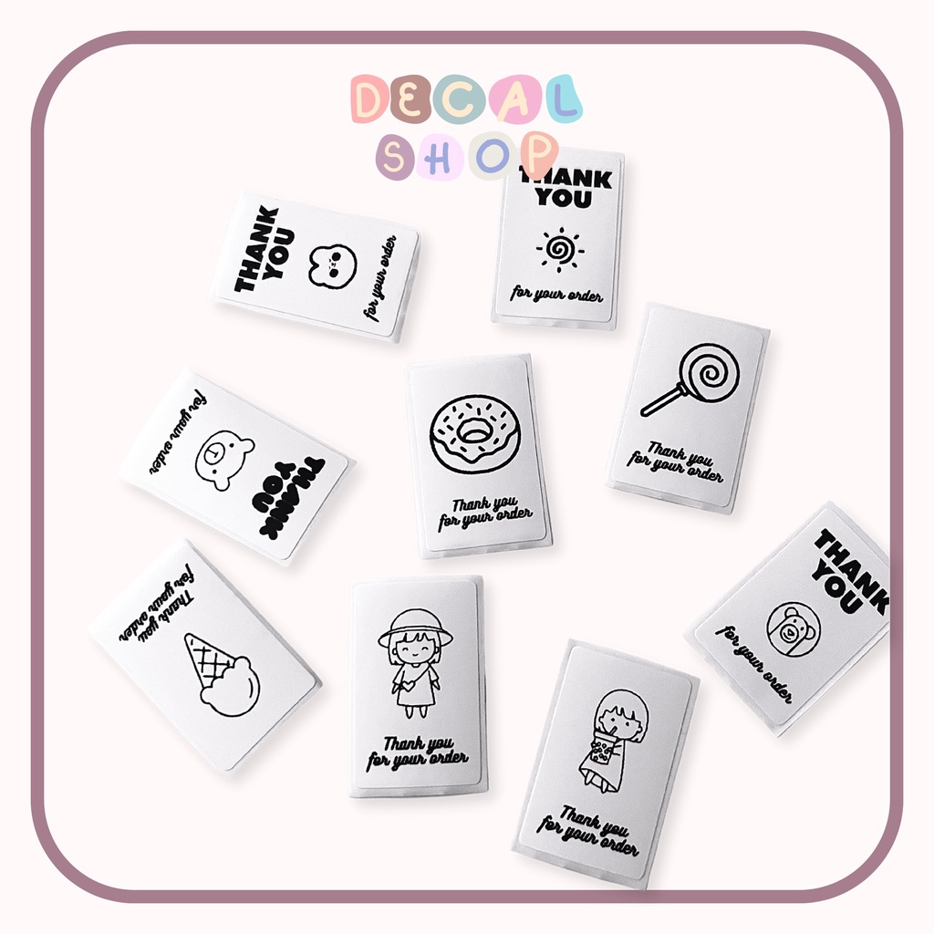 decal "THANK YOU FOR YOUR ORDER" MINI 2,1x3,5cm