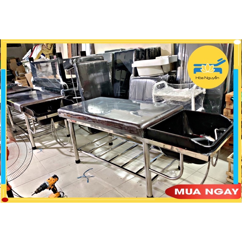 Giường gội đầu inox