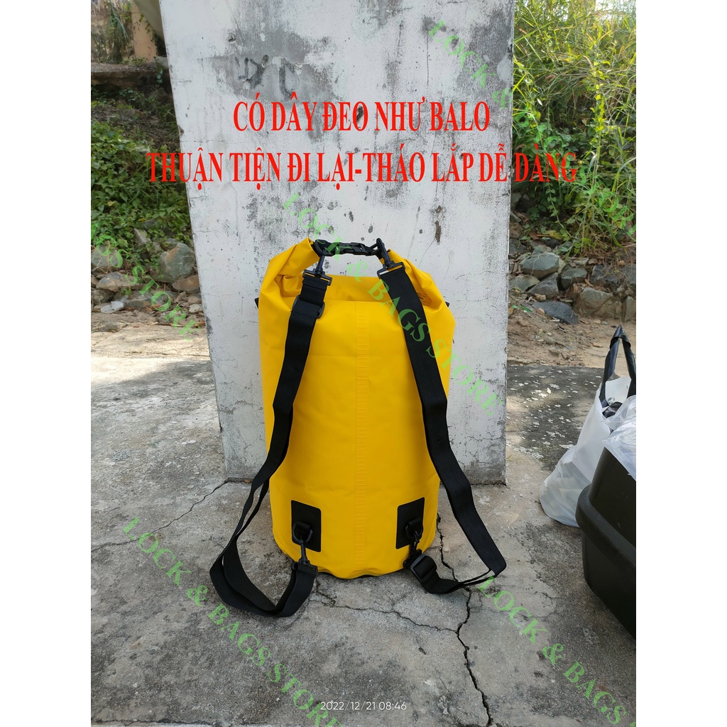 Túi Đuôi Xe Máy Chống Nước, Túi Cuộn Hành Lý Khô Du Lịch Ngoài Trời Ba Lô Hành Lý Xe Máy 40L-80L Túi Yên Xe Máy