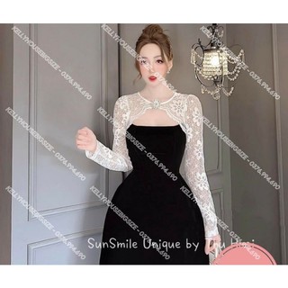 [Hàng Có Sẵn] Bigsize Đầm Nhung Ren Tay Dài (Từ 55kg đến 90kg)