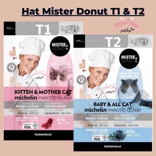 Hình ảnh Hạt MISTER DONUT T1 và T2- Thức ăn hạt cao cấp cho mèo nhiều topping chính hãng