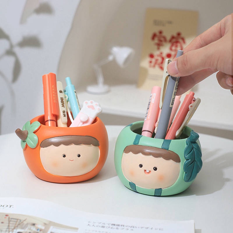 Chậu Đựng Bút Bằng Resin In Họa Tiết Hoạt Hình Dễ Thương Vui Nhộn Siêu Bền Tiện Dụng Trang Trí Nhà Cửa