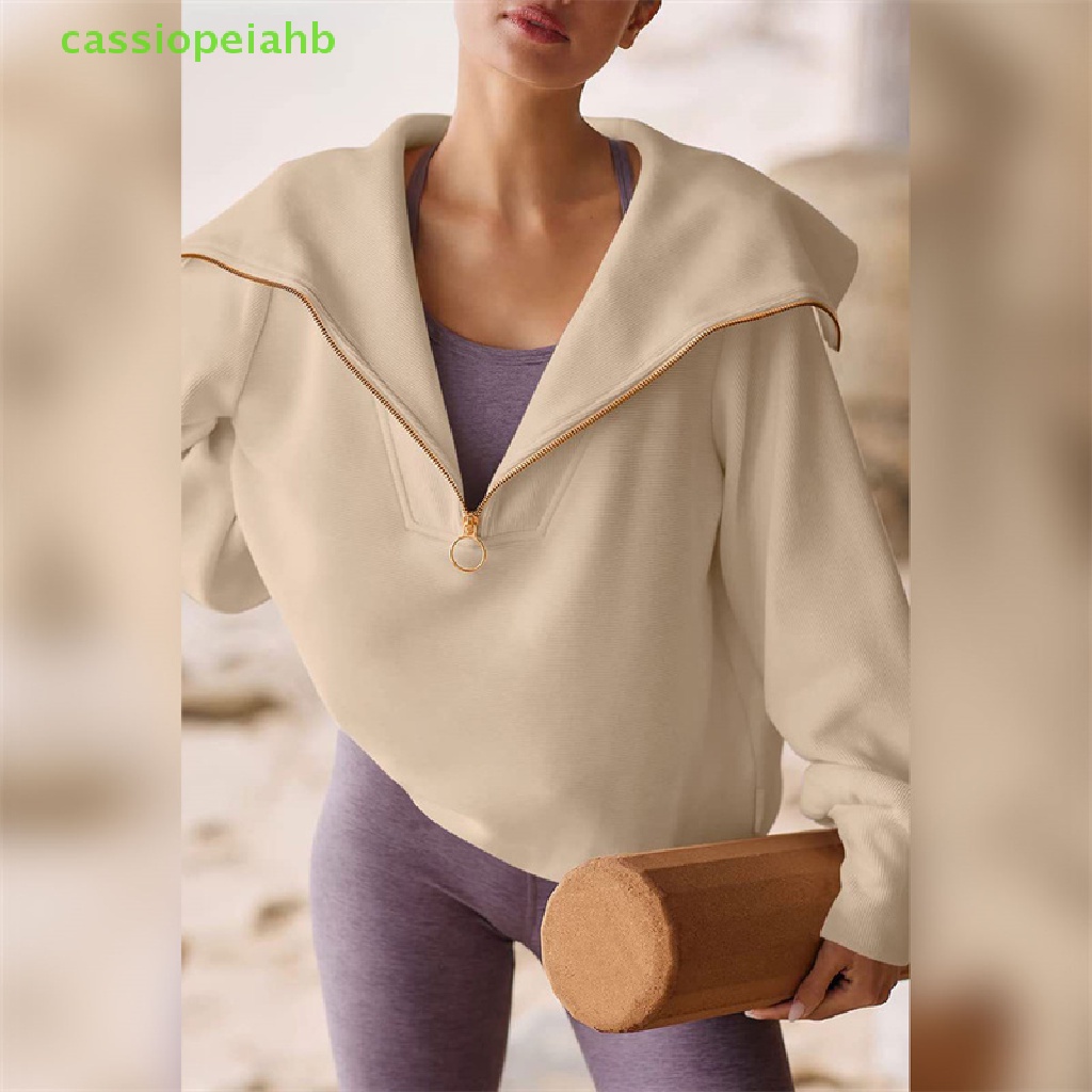 (cassiopeiahb) Áo Hoodie Lửng Dây Kéo Ngoại Cỡ Cho Thanh Thiếu Niên