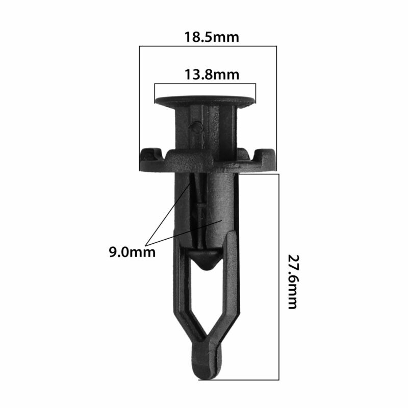 Set 100 Đinh Tán Nhựa Màu Đen 9mm Cho Xe Hơi